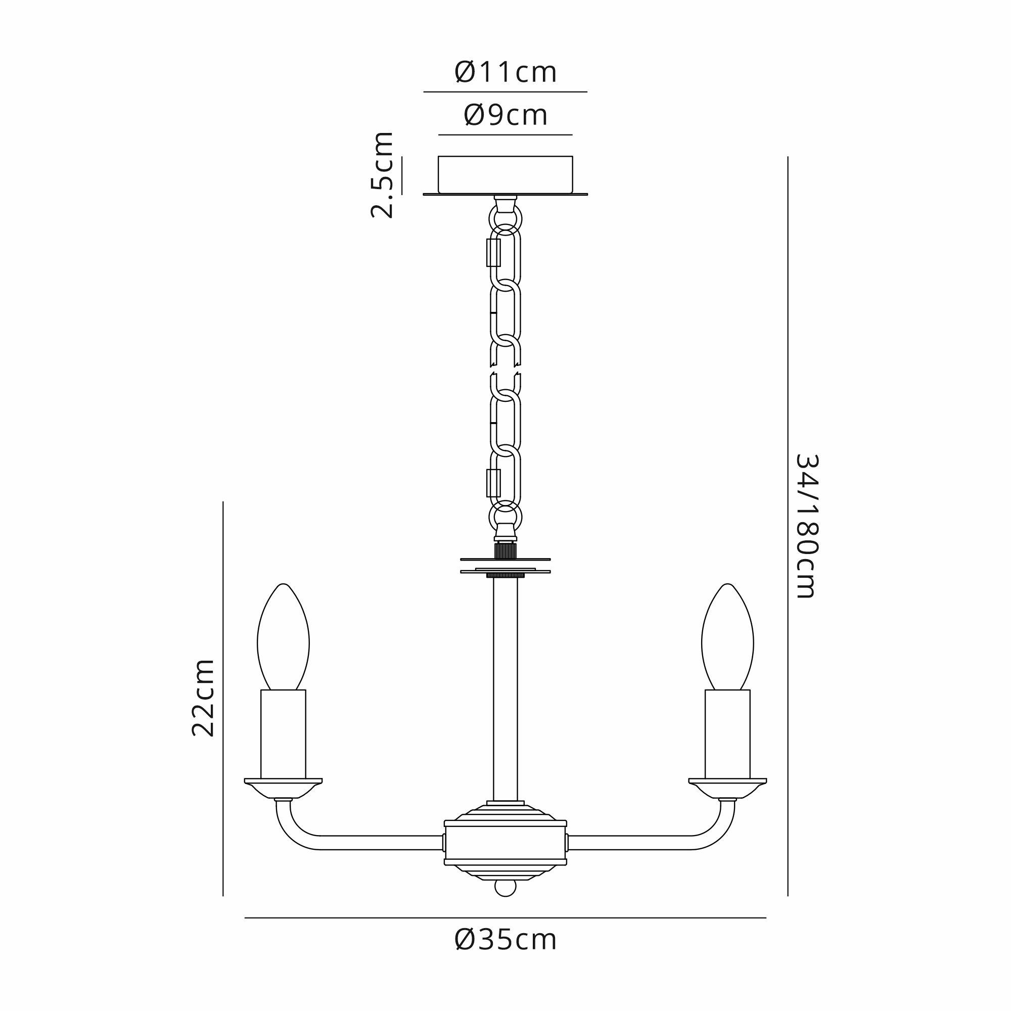 Banyan 3 Light Multi Arm Pendant With 45cm x 15cm Organza Shade Antique Brass/Soft Bronze DK0869  Deco Banyan AB SB